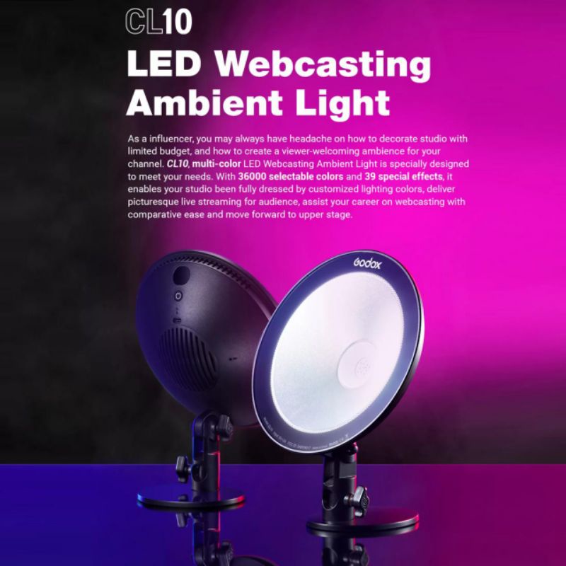 GODOX LAMPU CL10 RGB CL-10 MUSIC FULL Pass BUAT PODCASE
