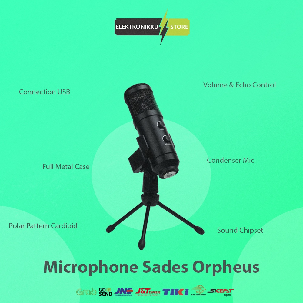 Mic Mikrofon USB Sades Orpheus Microphone Condenser Komputer PC Laptop