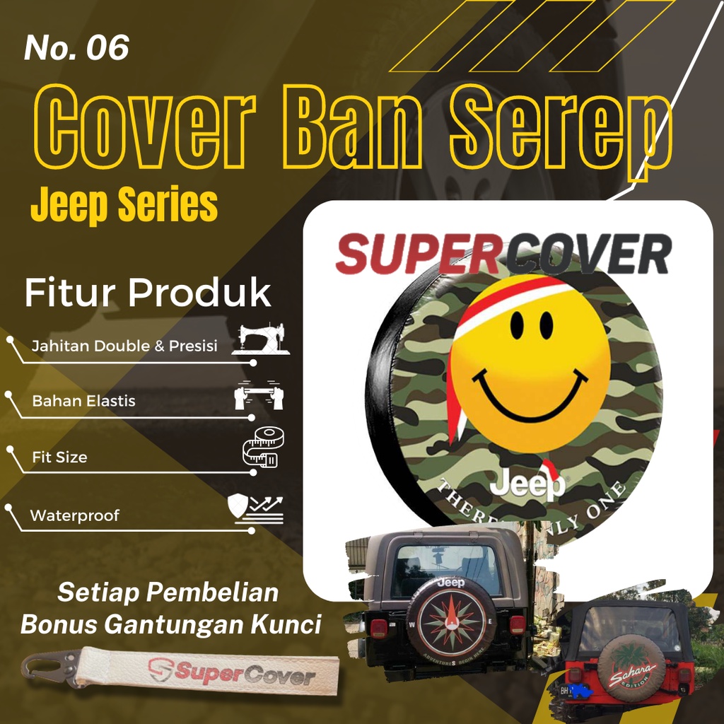 Sarung Ban Serep Jeep Ban Serep Kulit Sintetis Jeep 06 Penutup Pelindung Selimut Ban Serep