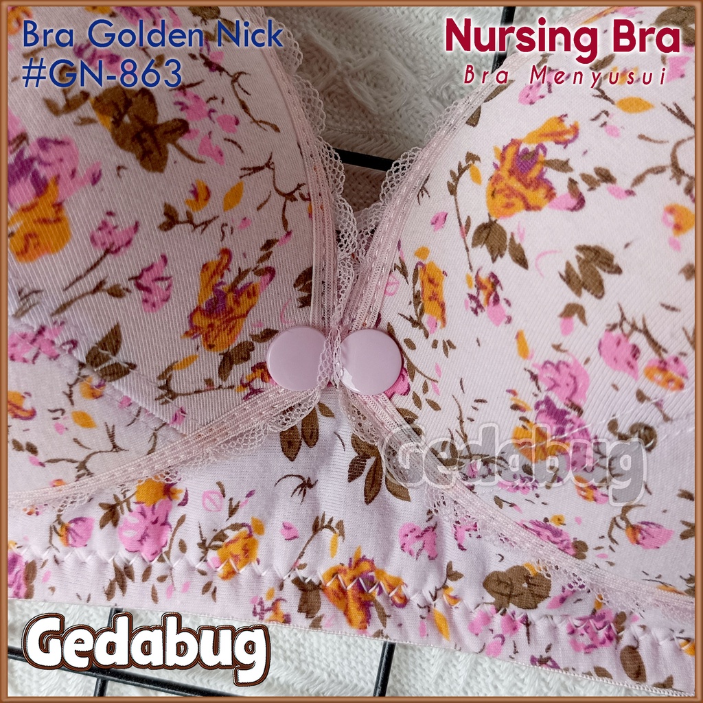 Bra BH Nursing Lydyly 730 Flower | Bra Menyusui Cup bisa dibuka Tanpa Kawat Kancing 3 | Gedabug