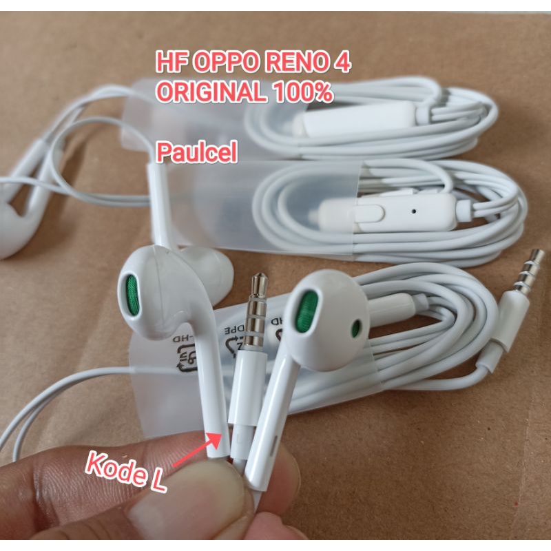 HEADSET OPPO RENO 4 ORIGINAL Jack