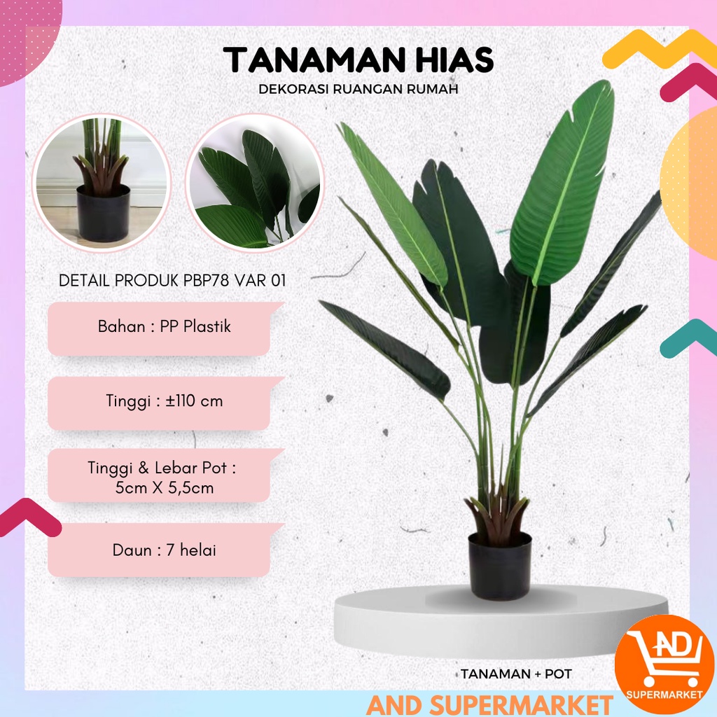 AND / COD / Tanaman Pohon Pisang Artificial Import Dekorasi Rumah Terkini Tanaman Hias Ornamen Pajangan Banana Tree PBP78