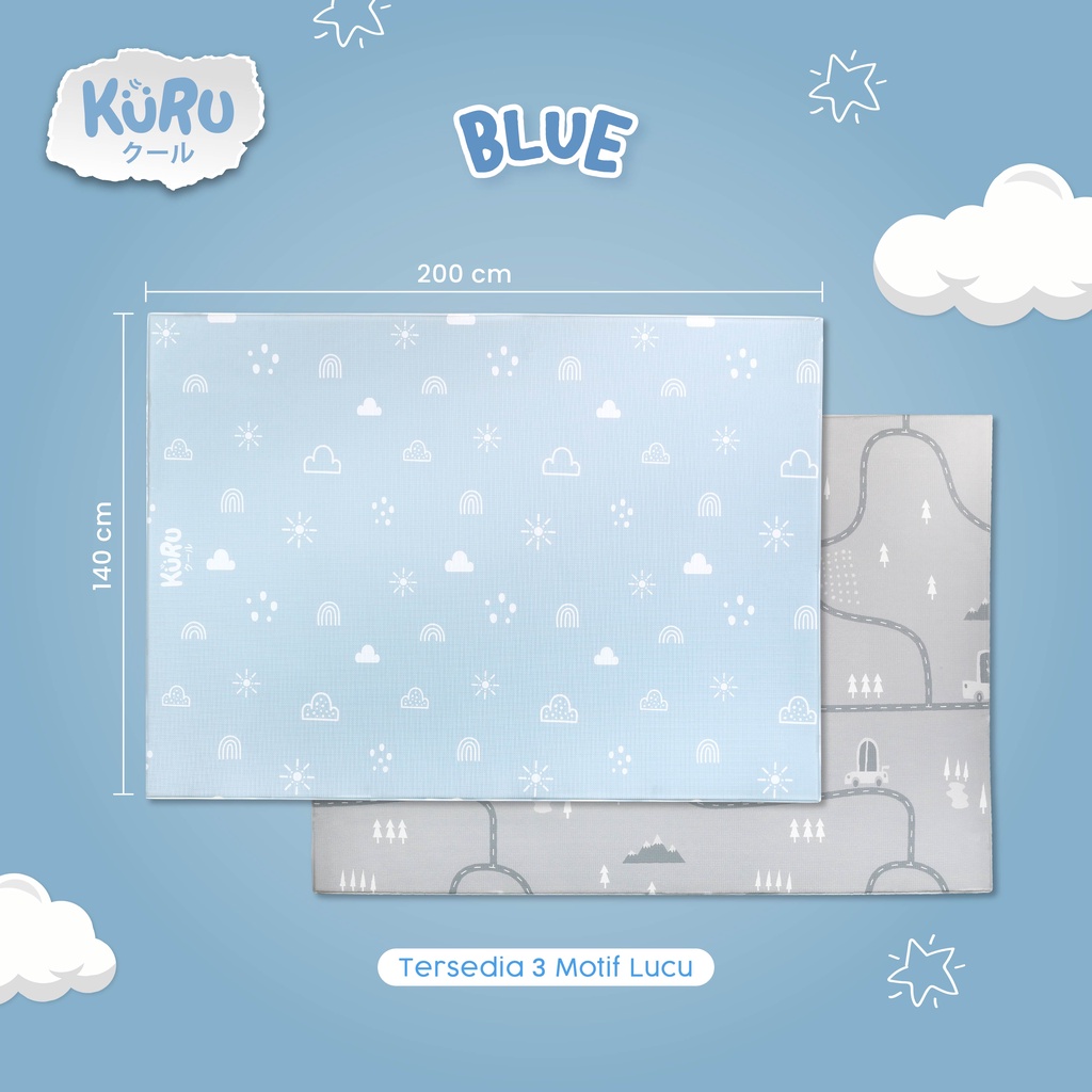 KURU Baby TPU Playmat | Karpet Bermain Anak Large 140x200 Play Mat MBS