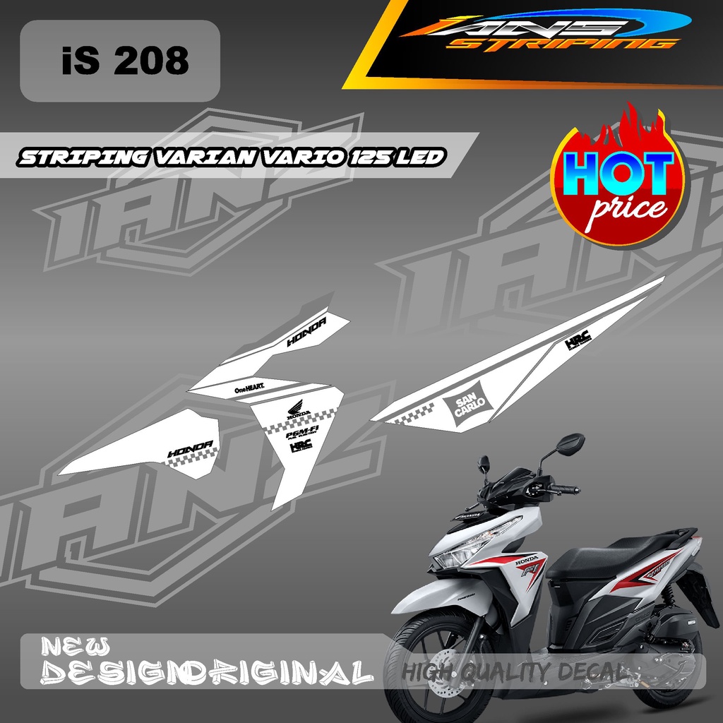 DECAL STIKER STRIPING MOTOR HONDA VARIO 125 LED VARIASI DESAIN WARNA / STIKER DECAL HONDA VARIO125 / DECAL KERETA HONDA VARIO 125 LED IS208