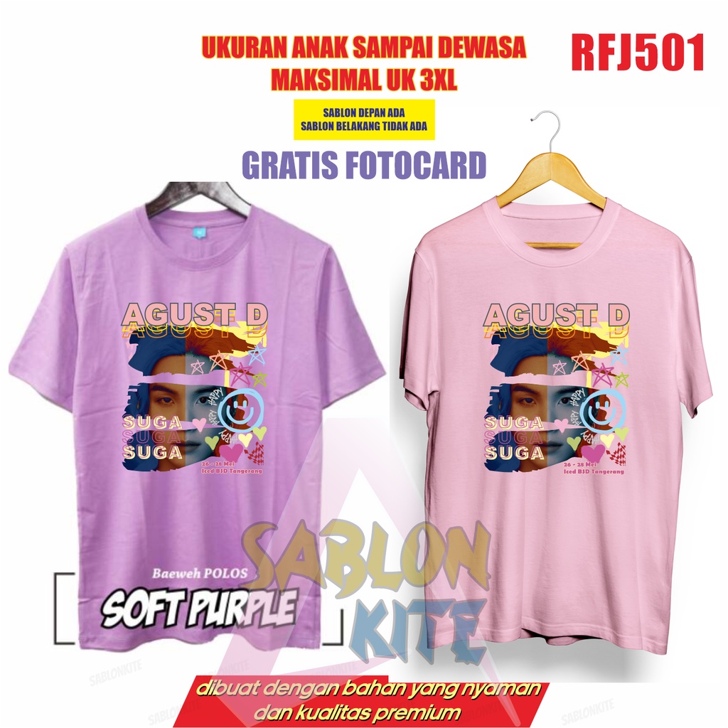 Gratis Fotocard Kaos Suga Yoongi Agust D RFJ501