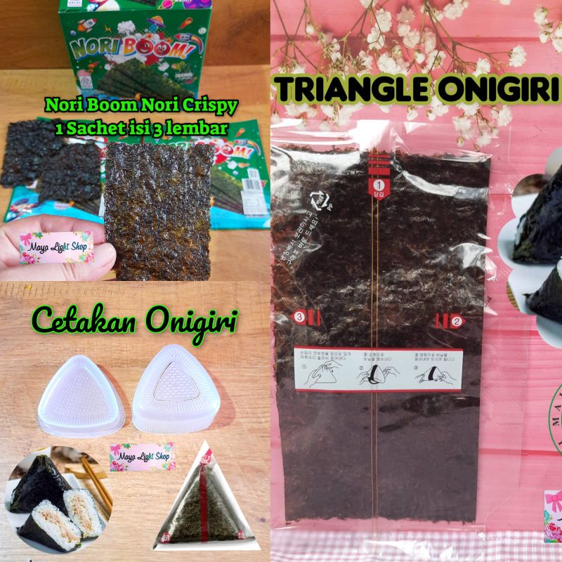 

Nori segitiga Onigiri Wrapper Nori Triangle sushi cetakan onigiri rumput laut nori wrap seaweed bungkus nasi sushi kimbap segitiga mold termurah halal