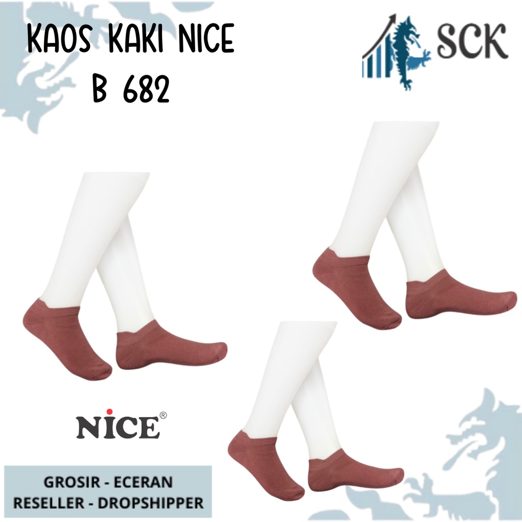 Kaos Kaki Wanita NICE 682 Polos Warna / Kebutuhan Wanita / Invisible Socks Wanita Bawah Mata Kaki Cewek - sckmenwear