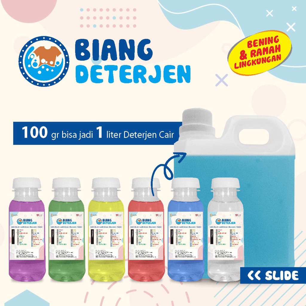 Biang Sabun Deterjen Wangi/Bibit Deterjen Pakaian Aroma Segar Kemasan 100ML