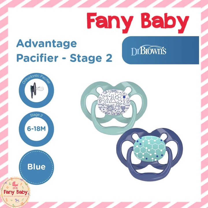 DR BROWN'S ADVANTAGE PACIFIER 6-18M