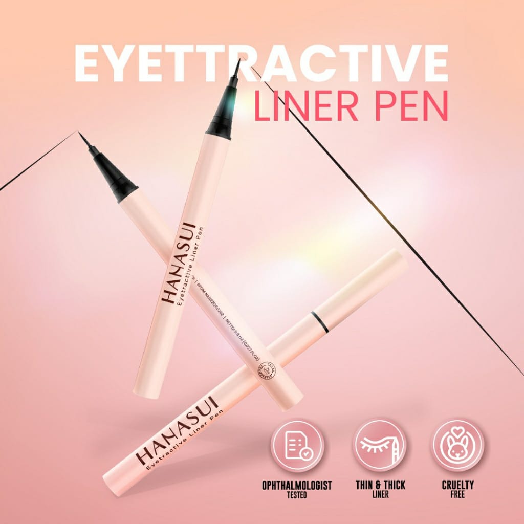 Hanasui Eyetractive Liner Pen Black | Eyeliner Liquid | Eye Liner Spidol