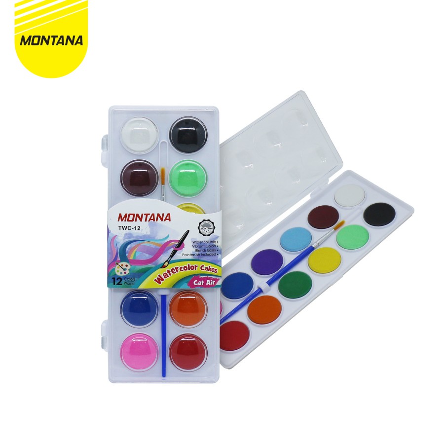

Montana WaterColor 12 Warna / Cat Air Montana TWC-12 / WaterColor Cake