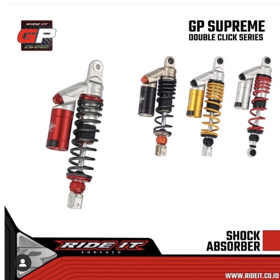 Shock Ride It GP Supreme Series Double Klik Singel shockbreaker 310mm 330mm metic shockbreaker tabung atas mio fazzio xeon