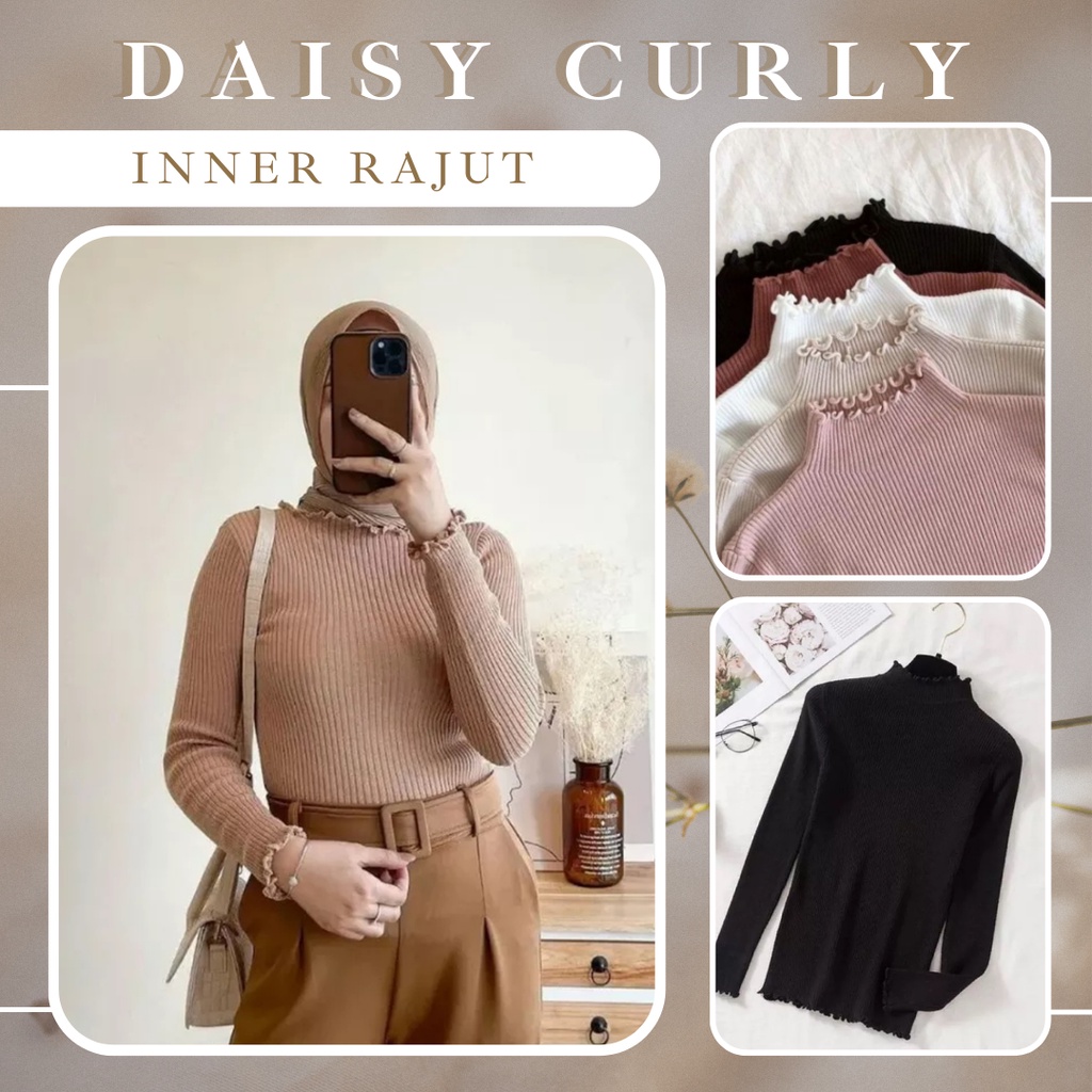 Daisy Curly Inner Knit MANSET RAJUT PREMIUM