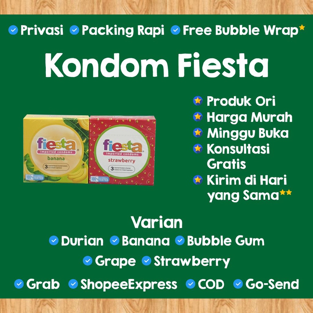 [FIESTA] Kondom Fiesta Strawberry | Kondom Fiesta Durian | Kondom Fiesta Bubble Gum | Kondom Fiesta 