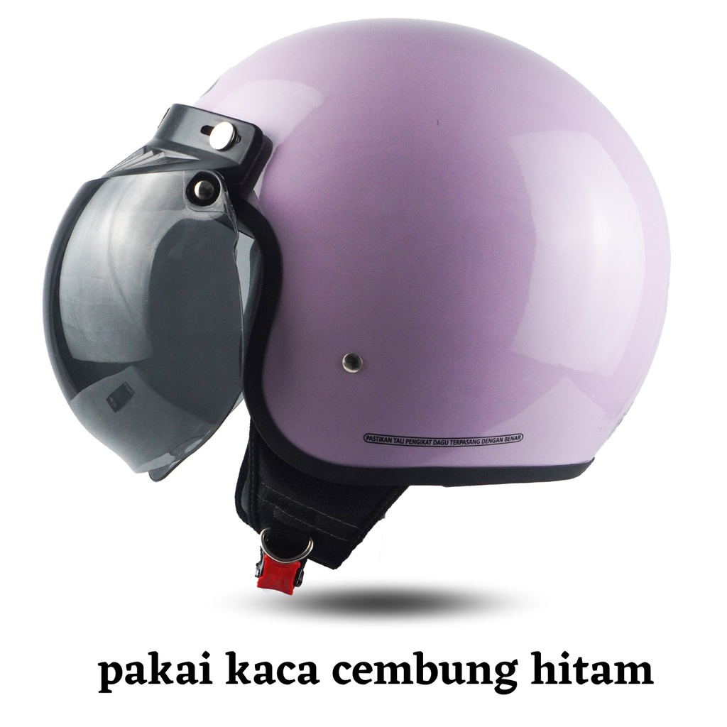 Helm Bogo Polos Pria Wanita Terbaru Helem Retro Viral Murah Cowok Cewek SNI