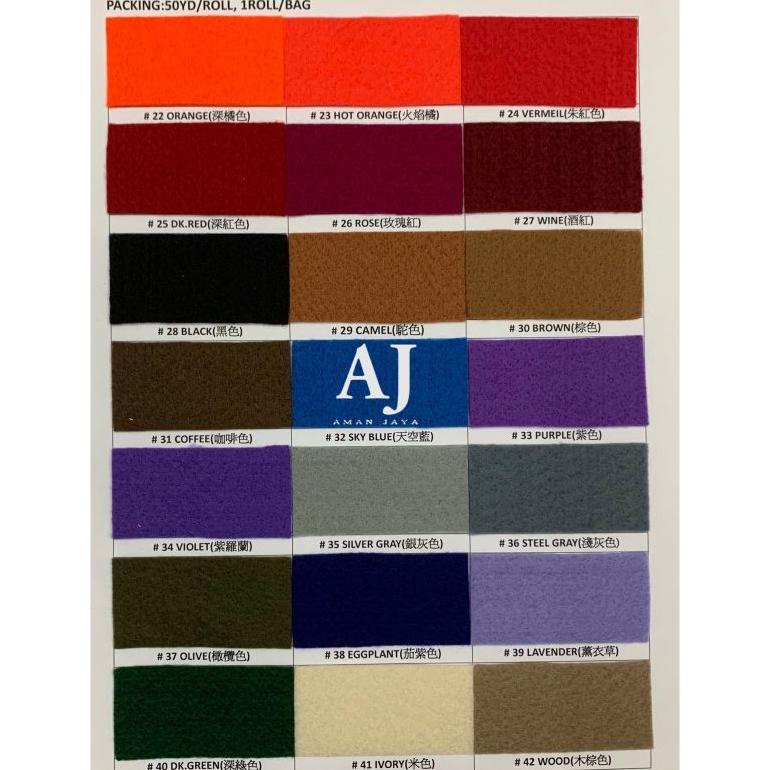 KAIN FLANEL / KAIN FELT B CINA GULUNGAN 1 ROLL .
