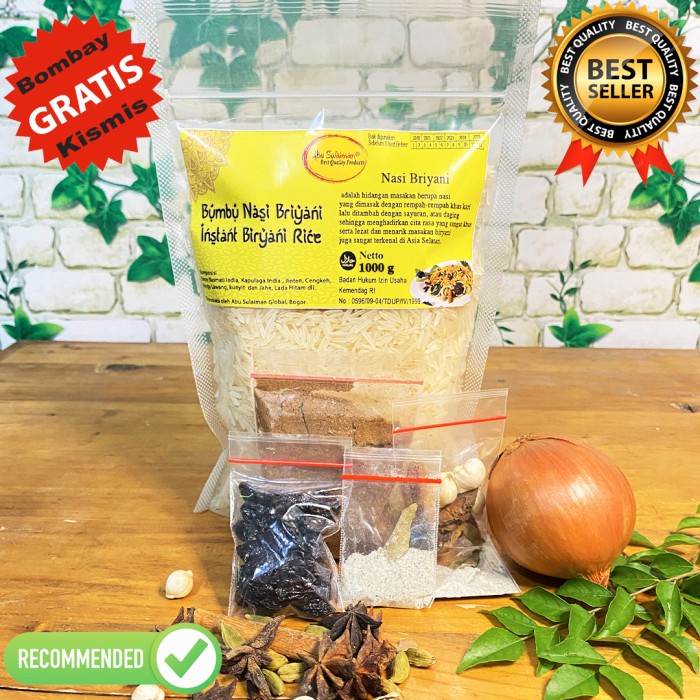 

Beras Basmati & Bumbu Biryani Abu Sulaiman 1 KG Gratis Bombay & Kismis