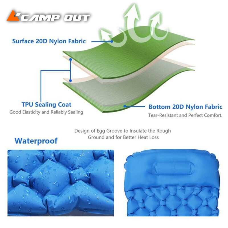 Matras Angin Camping - Sleeping Pad Hiking - Kasur Angin Bantal -  Inflatble Bed For Sleeping