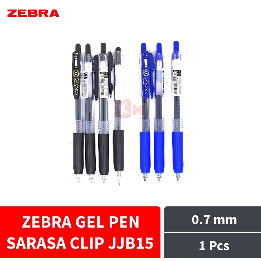 Gel Ink Rollerball Pen Pulpen Zebra Sarasa Clip JJB15 0.7 mm Hitam / Biru