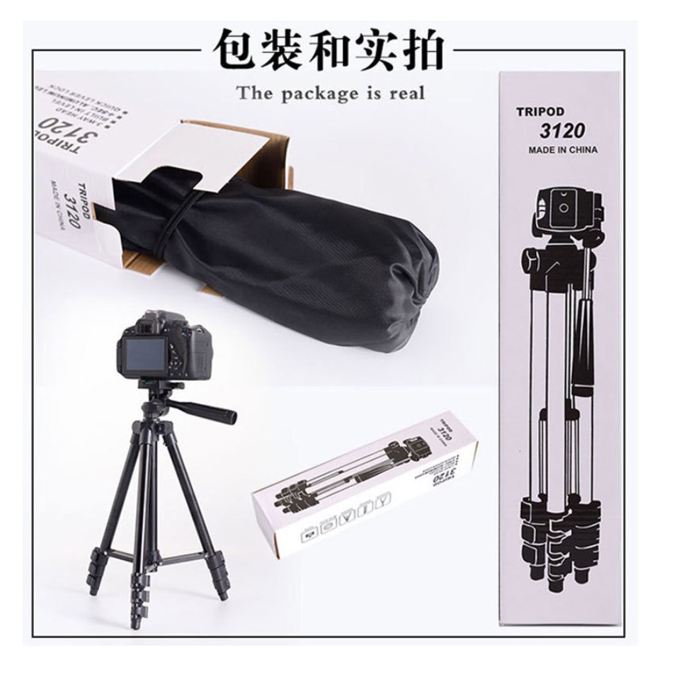 TRIPOD 3120 BLACK SERIES Tripod Weifeng 1M + Holder U for DSLR Kamera Handphone Alumunium 100cm panjang lipat traveling