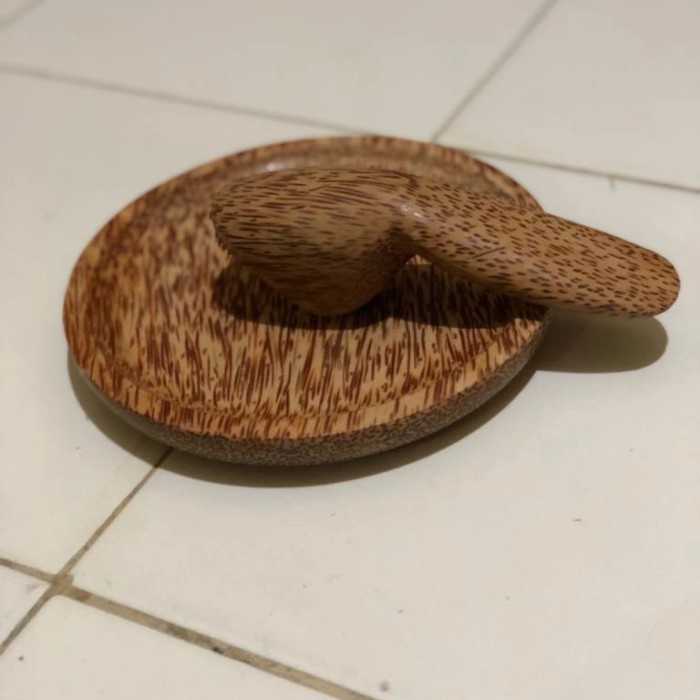 Terlaris Cobek Kayu Kelapa Set Ulekan