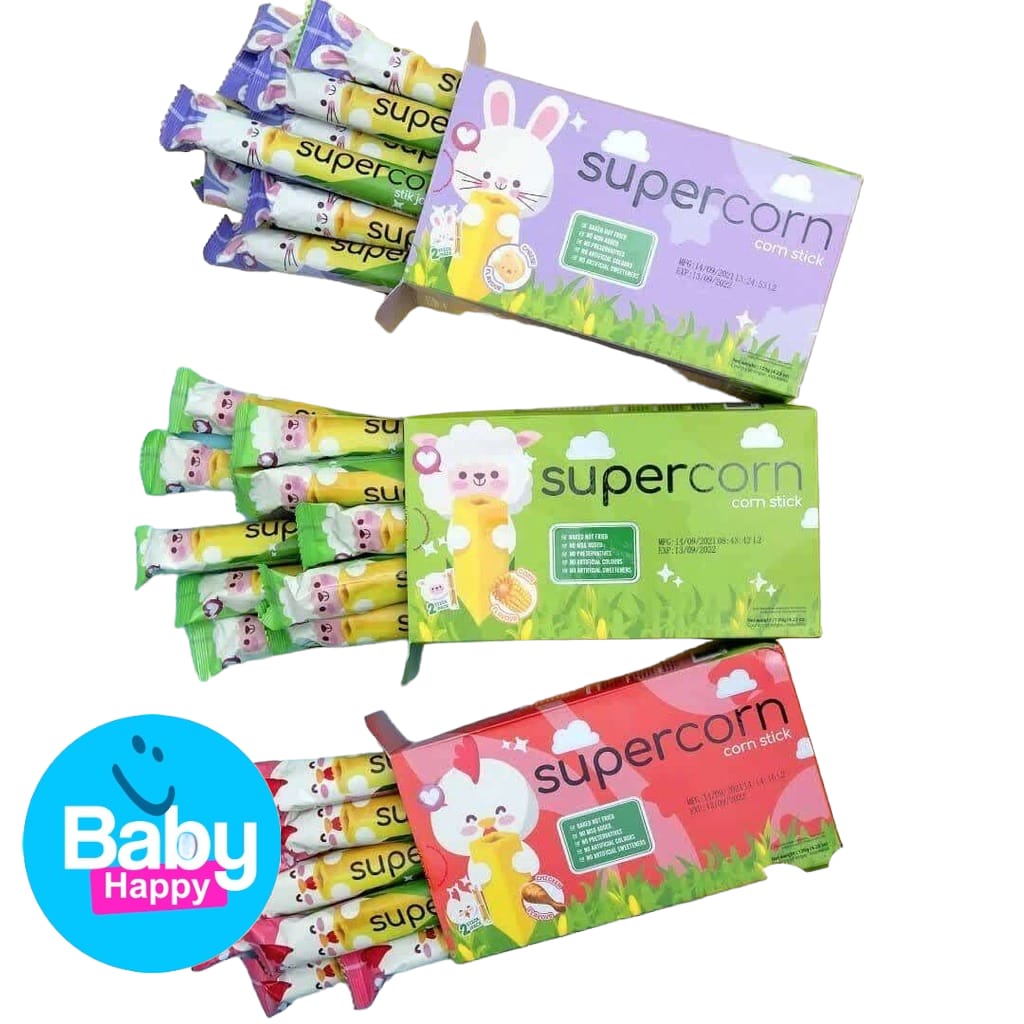 

Supercorn Stik Jagung 12 pcs / Super Corn / Snack Cemilan Anak NON MSG Halal Super Corn Snack MPASI / Snack Bayi / Snack Anak /