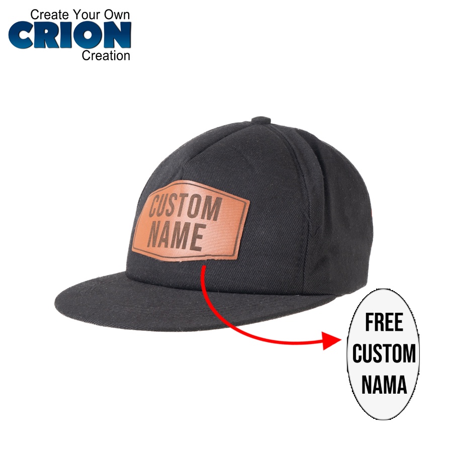 Topi Snapback Bisa Custom Nama Dengan Kulit - By Crion