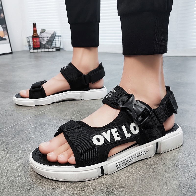 Sandal Pria | Hitam | Putih | Emas | Sandal Casual Pria | Sandal Kulit Asli Pria