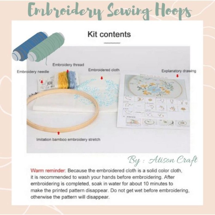 Terlaris Neww Diy Embroidery Hoop Kit Sulaman Kristik Jahit Bordir With Hoop