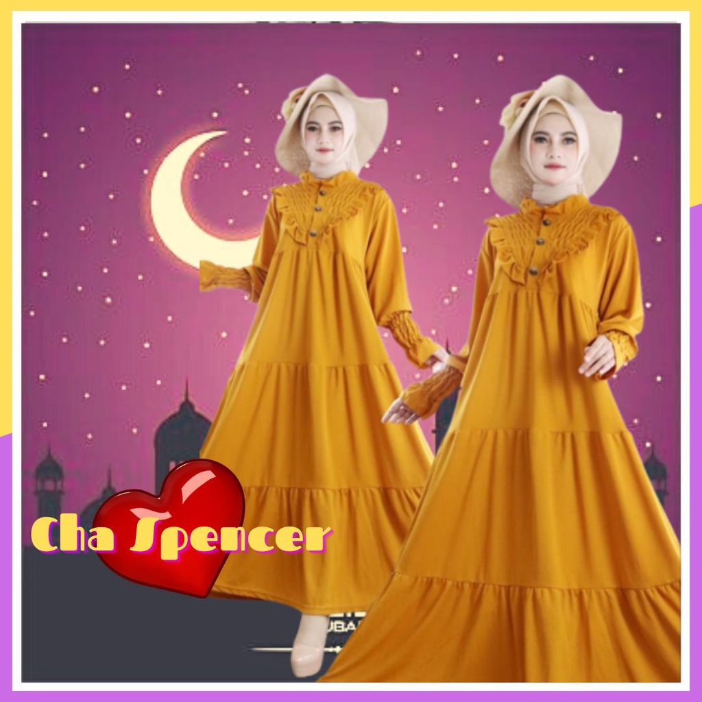 Baju Gamis Maxi Susun V Kerut Belinda Wanita Remaja Korean Style Modern Simpel Mewah Elegan Anggun S