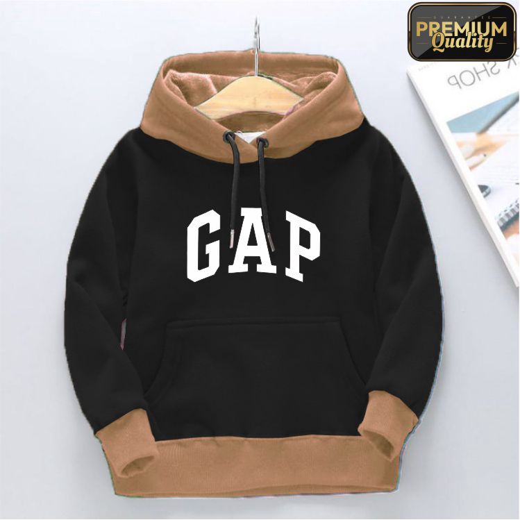 G A P Sweater Hoodie anak 6-11 Thn Laki-laki perempuan LOGO BORDIR FLEECE TEBAL