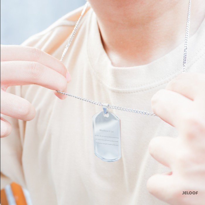 Jeloof Kalung Army of God | Stainless Steel | Kalung Tag Pria Kalung Tag Wanita
