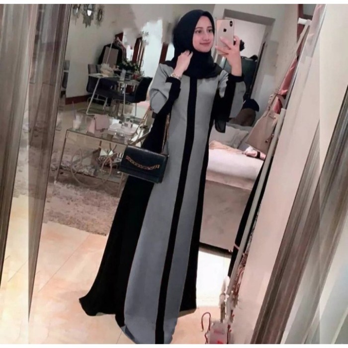 Gamis Baju muslimah TURKEY SAMIRA dress model abaya ukuran L XL SNnabillahfa(D7V3) Abaya Hitam Turke