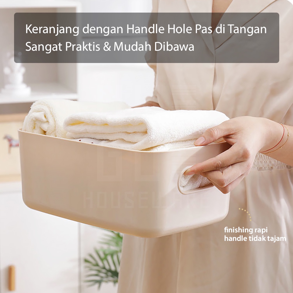 HUGO Keranjang Serbaguna Tempat Penyimpanan Mainan Pakaian Makanan Makeup Kosmetik Multifungsi Storage Box Organizer Bahan Plastik