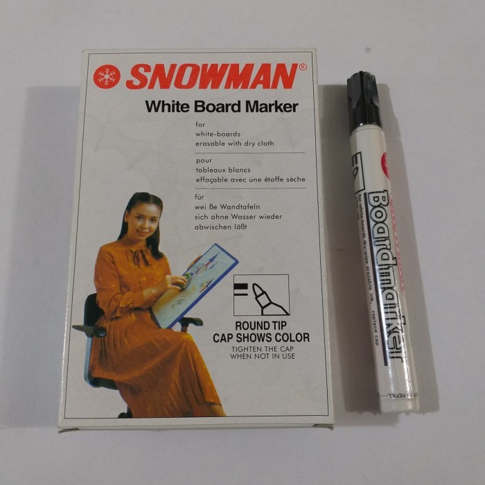 

Spidol White Board Marker Snowmen Hitam 1 lusin