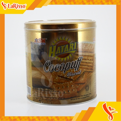 

HATARI COCOPUFF BISCUIT KALENG 325GR(TWINPACK 2'S)