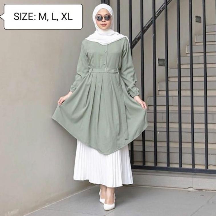 CHEKOUT Tunik Amanda Terbaru 2022 Wanita Murah Polos Kekinian - Tunik wanita