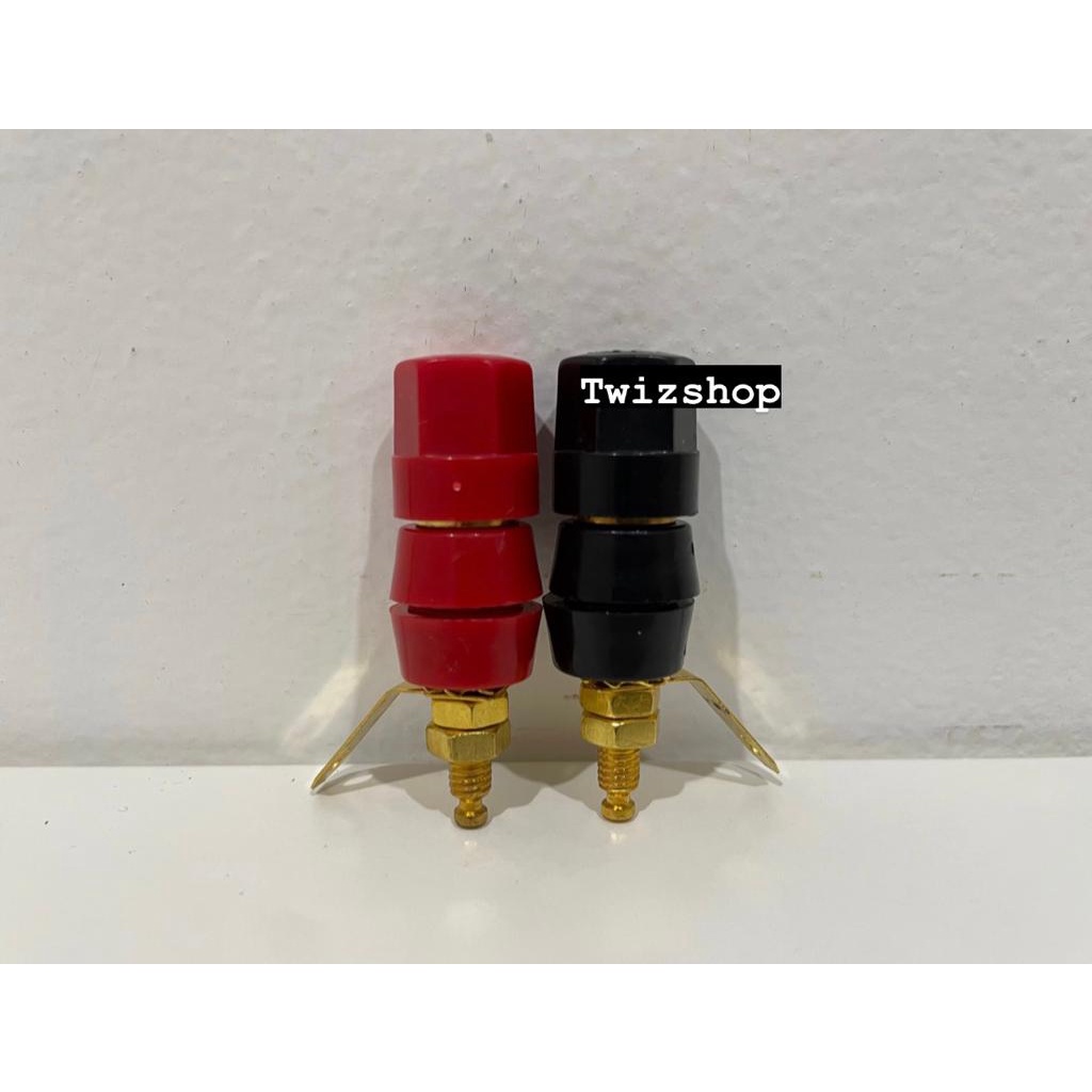 Binding Post Gold Plated Audio Speaker Terminal Merah dan Hitam (1 set)