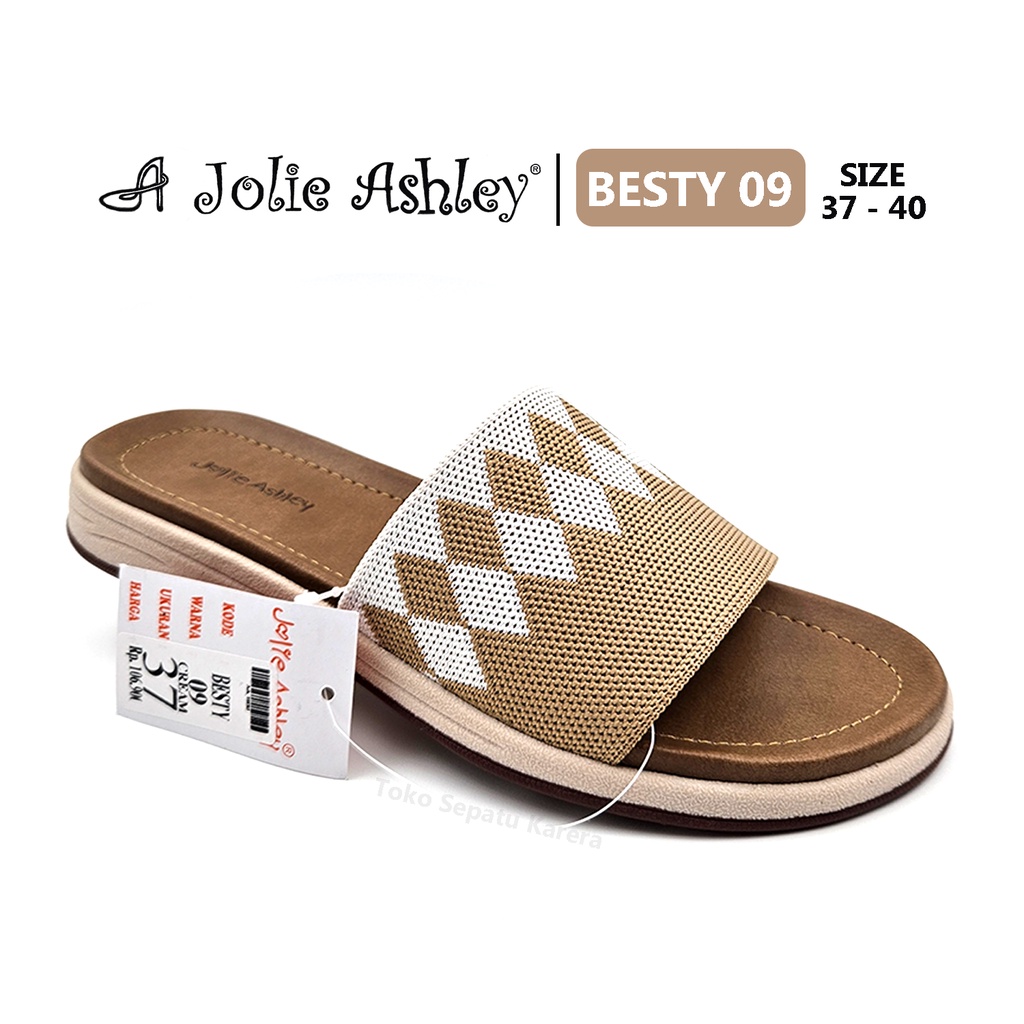 Sandal Anak Remaja Perempuan – Sandal Wanita Dewasa – JOLIE ASHLEY – BESTY 09 – Size 37-40 – Slip On