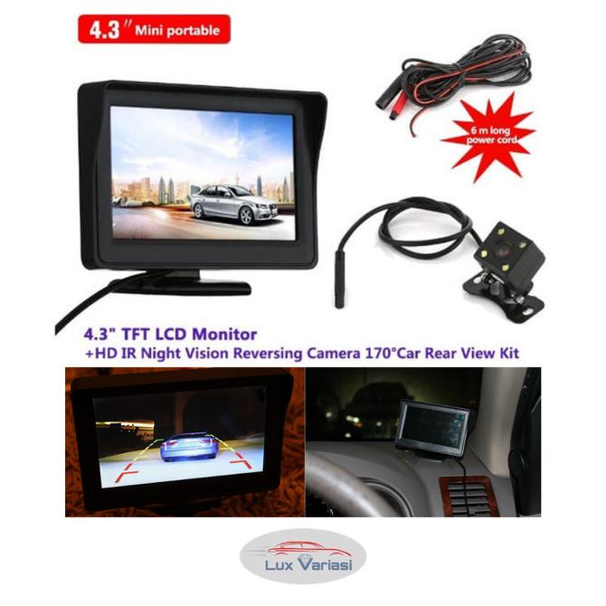 TFT Monitor 4.3 inch + Kamera Parkir Mundur Mobil