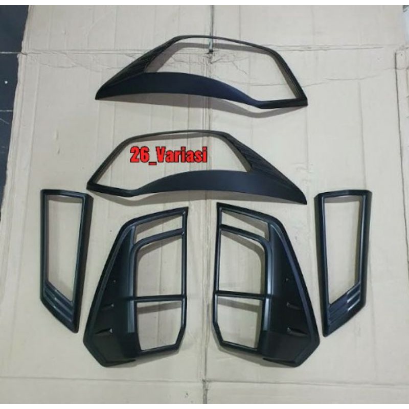 PAKET List Garnis Lis Lampu Depan Belakang Calya Sigra 2019-2022 Hitam Doff
