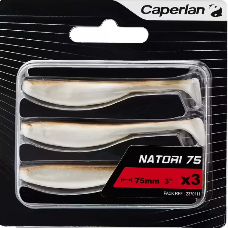 CAPERLAN Lure Fishing Umpan Memancing Soft Natori 75 Natural x3