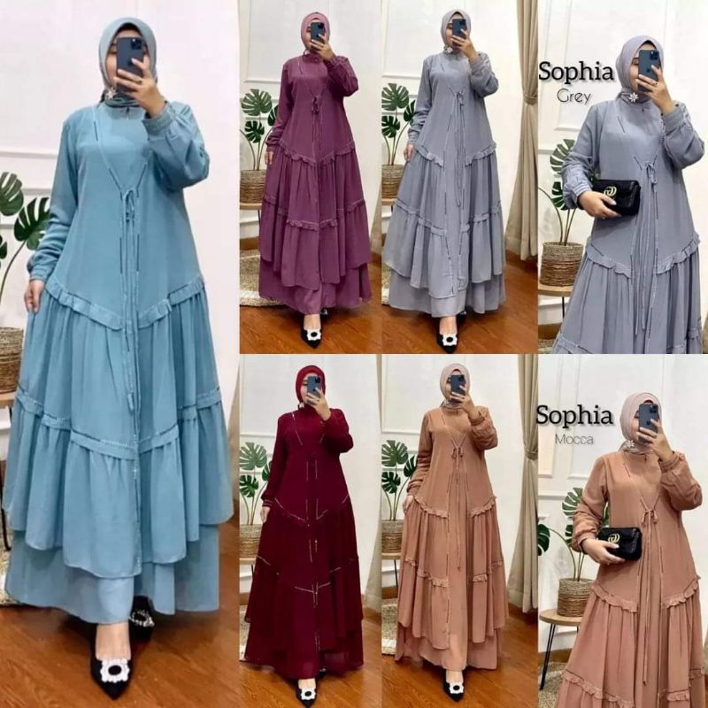 SOPHIA gamis super jumbo by RAYHANUN ld 90 - ld 130 140 150 160 170 180