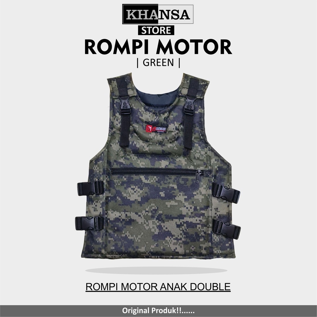 Rompi Motor Anak Loreng Abu Bagus Murah Body Protector Anti Angin