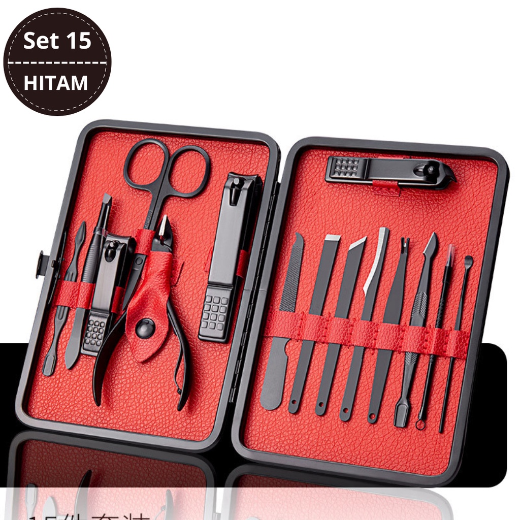 Gunting Kuku Set 18 in 1 Manicure Set 18 in 1 Set 15 in 1 Perawatan Kuku