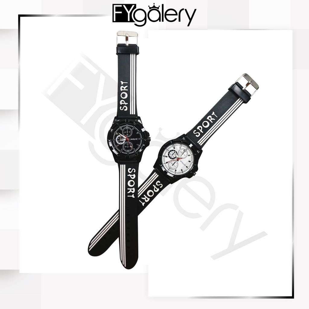 FYGALERY J169 Jam Tangan Rubber Sport Analog Wristwatch Jam Tangan Couple Pria Wanita