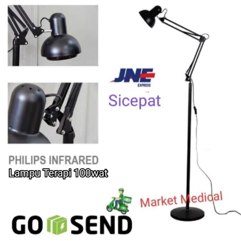 Lampu Infrared Terapi Phillips 100wat/satu set lampu dengan stand tinggi