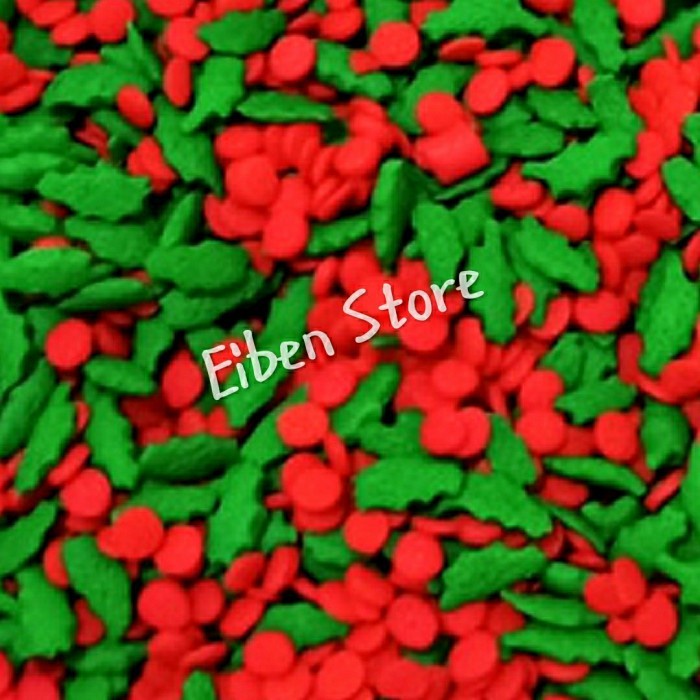 

SPRINKLE CHRISTMAS HOLLY LEAF 76GR/SPRINKLE BENTUK DAUN MOTIF NATAL
