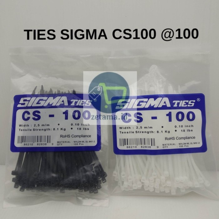

Kabel Ties Sigma /Pak 100Pcs Tali Ties Sigma Zip Tie Merk Sigma