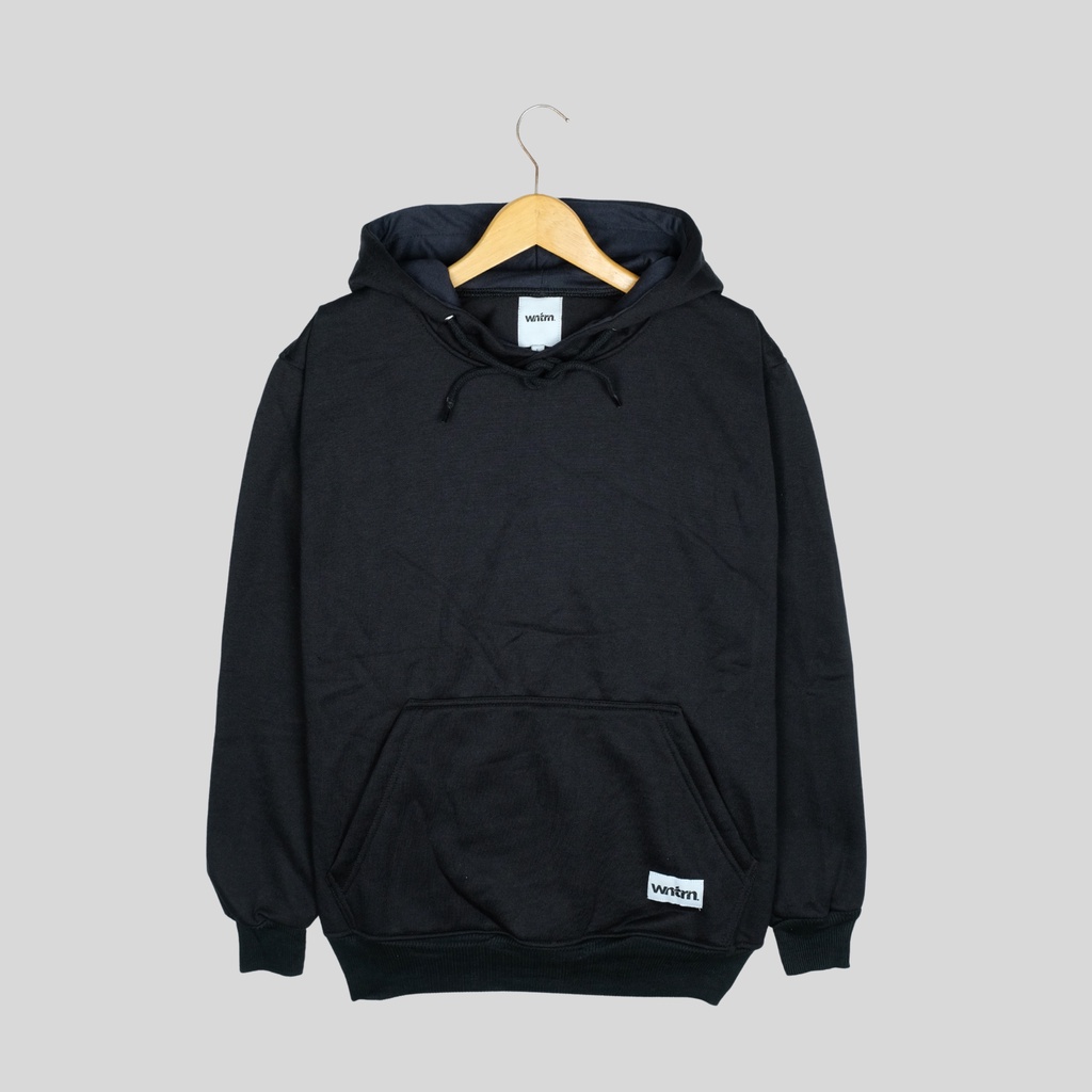 Sweater Hoodie Hitam Polos Pria Wanita Unisex Premium High Quality Switer Hodie Distro Basic Black Cowo Cewe